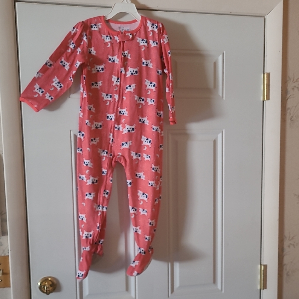 Carter's Pink Cow Pattern Footie
